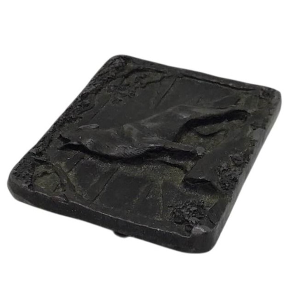 Single Howling Wolf Belt Buckle Bergamot Brass Works Vintage 1976 Relief Black - Picture 3 of 6